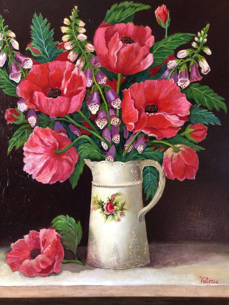 Jarrón con Peonias — Victoria Fernandez Lopez