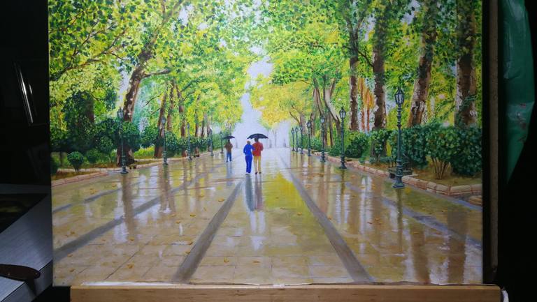 Alameda de Ronda en una mañana lluviosa — Mariano Martin