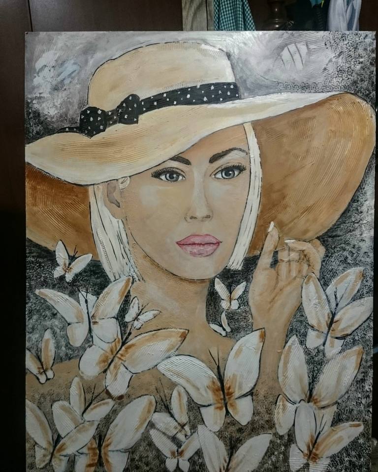 Mujer con pamela — Jose Maria Garcia Jimenez