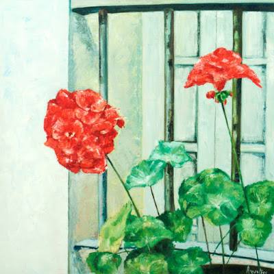 GERANIOS EN LA VENTANA — Angustias De las Cuevas