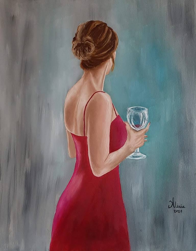 La mujer con la copa de vino — Aliciacaceres